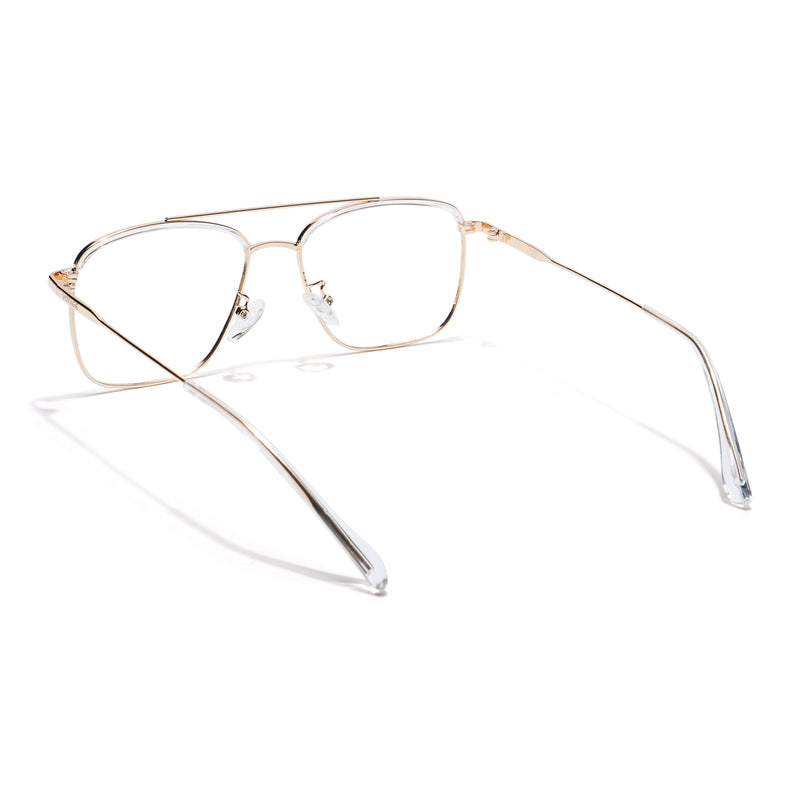 Voyage Golden & Transparent Wayfarer Eyeglasses for Men & Women (TR87331MG5829-C5)