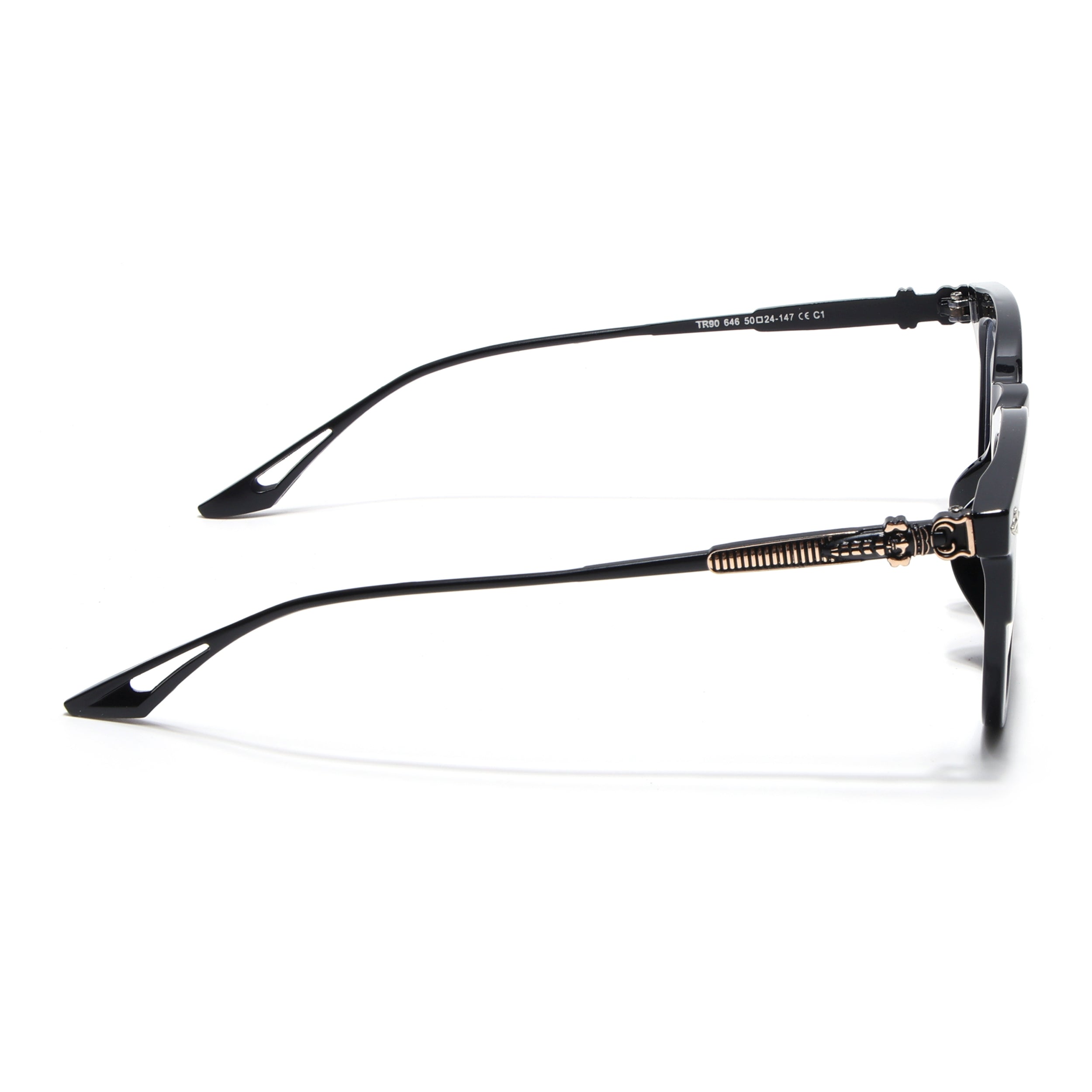 Voyage Black Wayfarer Eyeglasses for Men & Women (TR90646MG4395-C1)