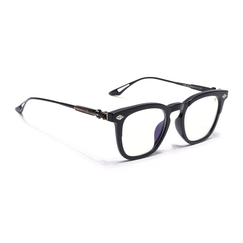 Voyage Matte Black Wayfarer Eyeglasses for Men & Women (TR90646MG4397-C2)