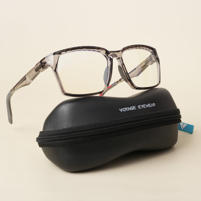 Voyage Techtonic Transparent Grey Wayfarer Eyeglasses for Men & Women (58694MG5294-C5)