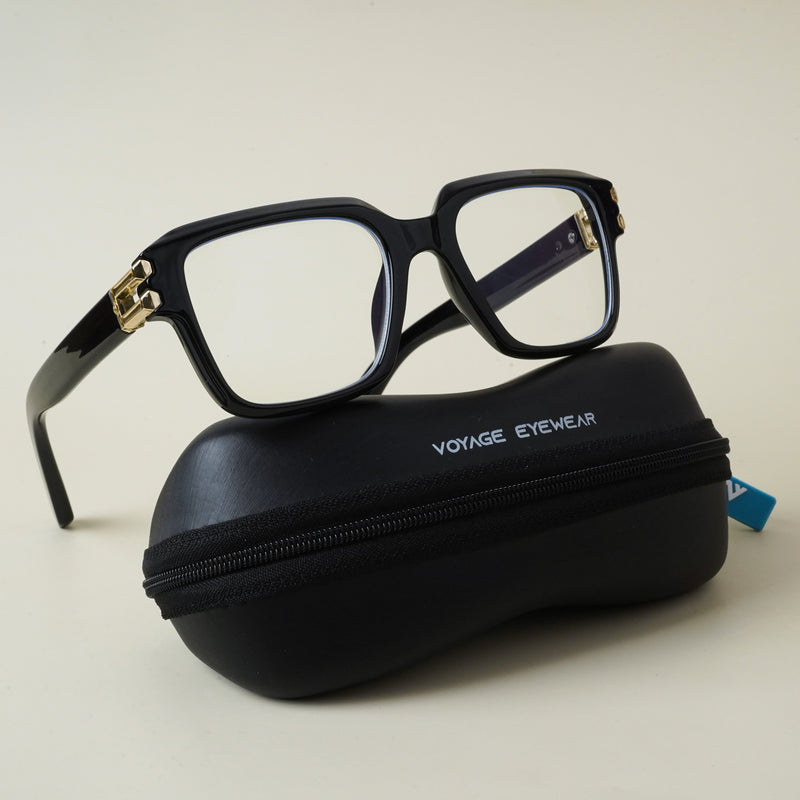 Voyage Shine Black Square Eyeglasses for Men & Women (82110MG4960-C1)