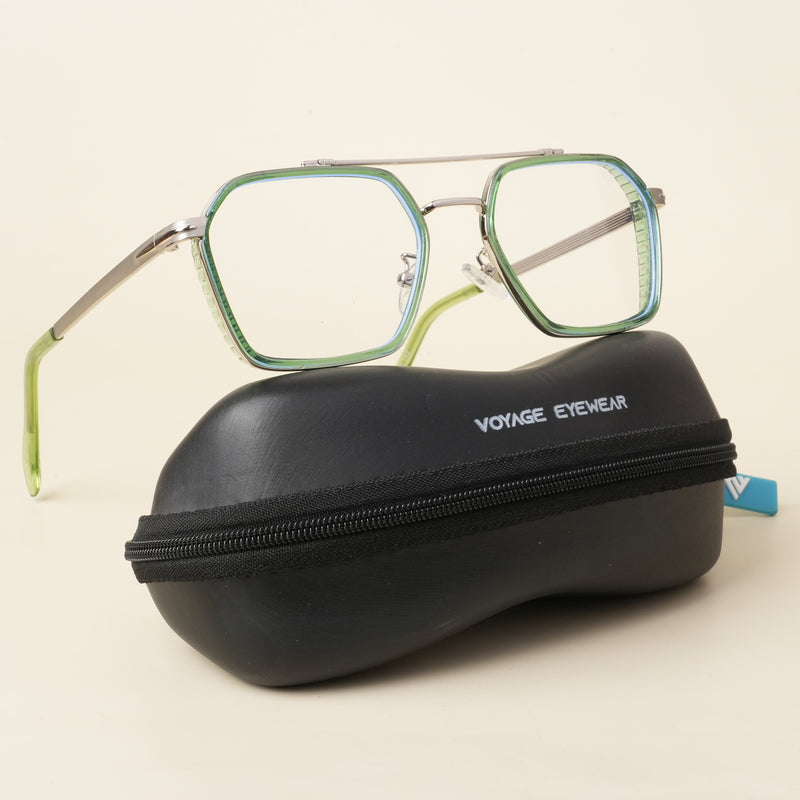 Voyage Green & Silver Wayfarer Eyeglasses for Men & Women (7177MG5270-C4)