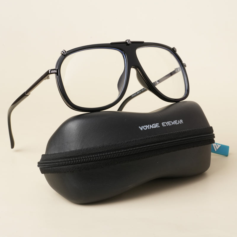 Voyage Black & Grey Wayfarer Eyeglasses for Men & Women (3343MG5222-C3)