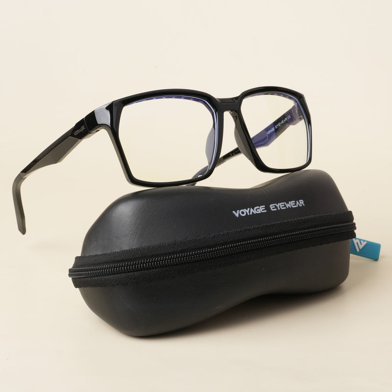 Voyage Techtonic Shine Black & Grey Wayfarer Eyeglasses for Men & Women (58694MG5291-C2)