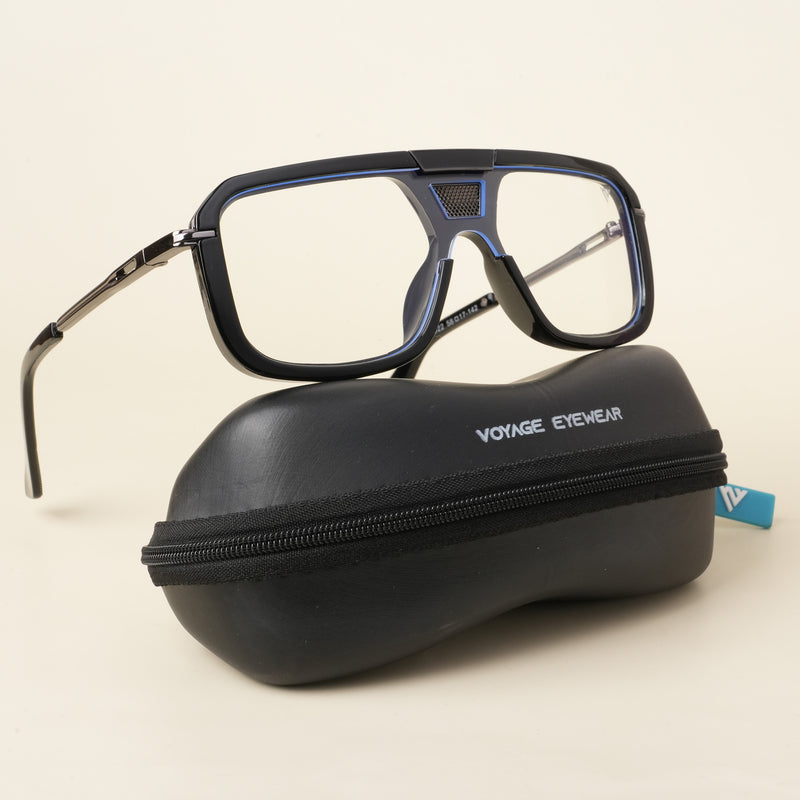 Voyage Goat Black & Grey Wayfarer Eyeglasses for Men & Women (D22MG5257-C1)