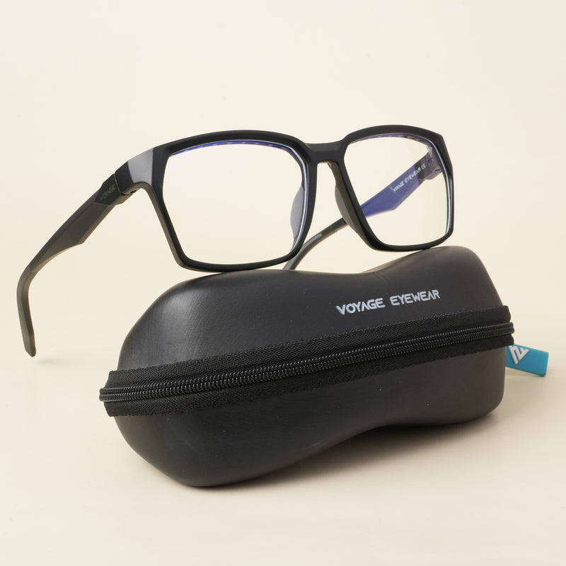 Voyage Techtonic Matt Black & Grey Wayfarer Eyeglasses for Men & Women (58694MG5292-C3)