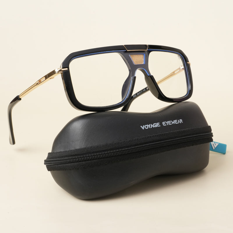 Voyage Goat Black & Golden Wayfarer Eyeglasses for Men & Women (D22MG5258-C2)