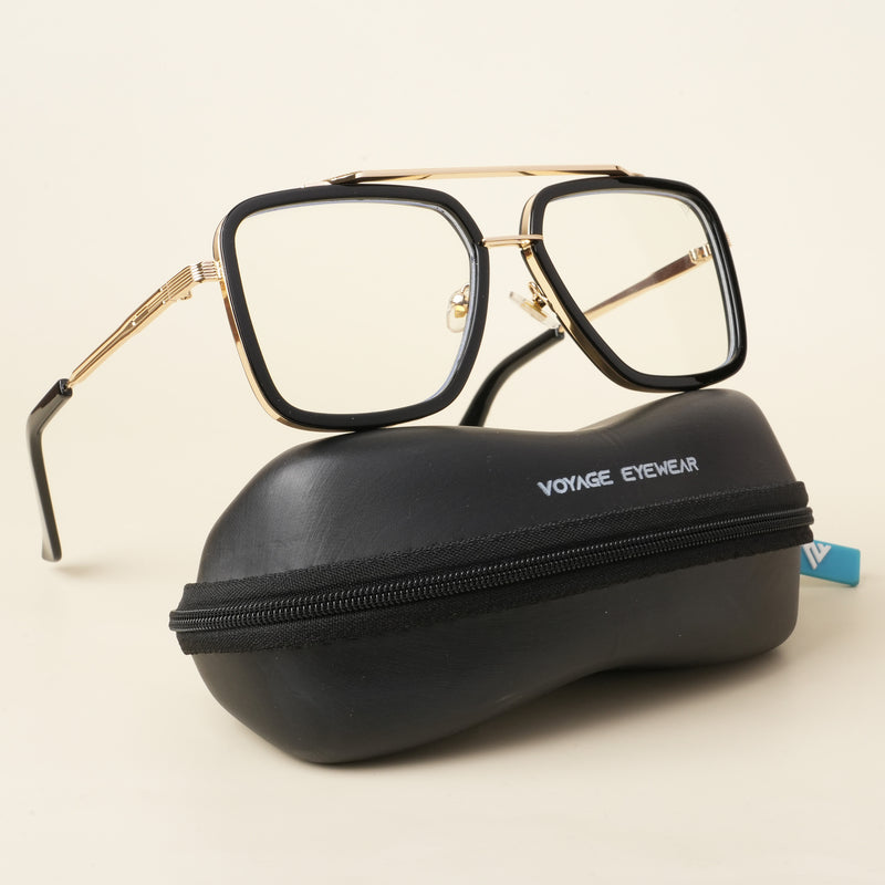Voyage Black & Golden Wayfarer Eyeglasses for Men & Women (3240MG5215-C2)