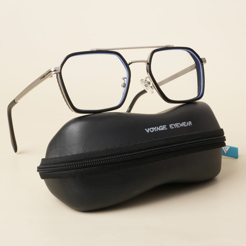 Voyage Black & Silver Wayfarer Eyeglasses for Men & Women (7177MG5269-C3)