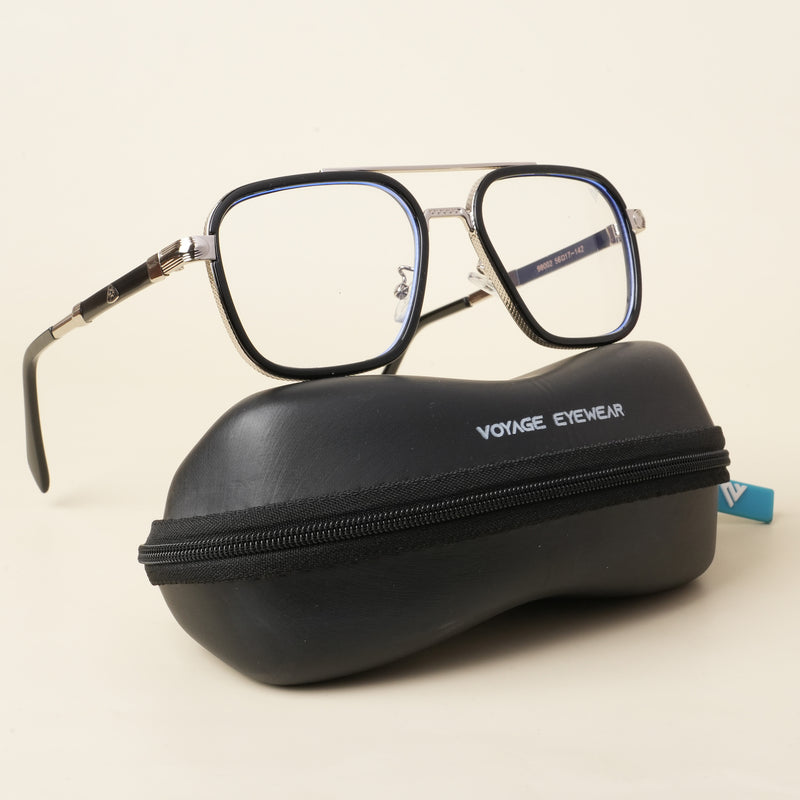 Voyage Black & Silver Wayfarer Eyeglasses for Men & Women (98002MG5273-C3)