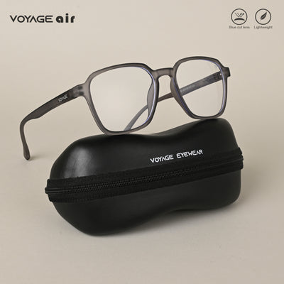 Voyage Air Grey Square Eyeglasses for Men & Women (TR02MG4543-C8)