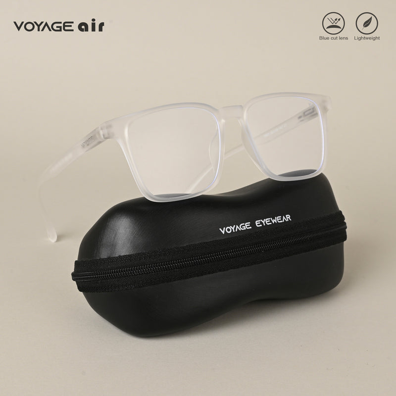 Voyage Air Clear Square Eyeglasses for Men & Women (TR01MG4536-C10)