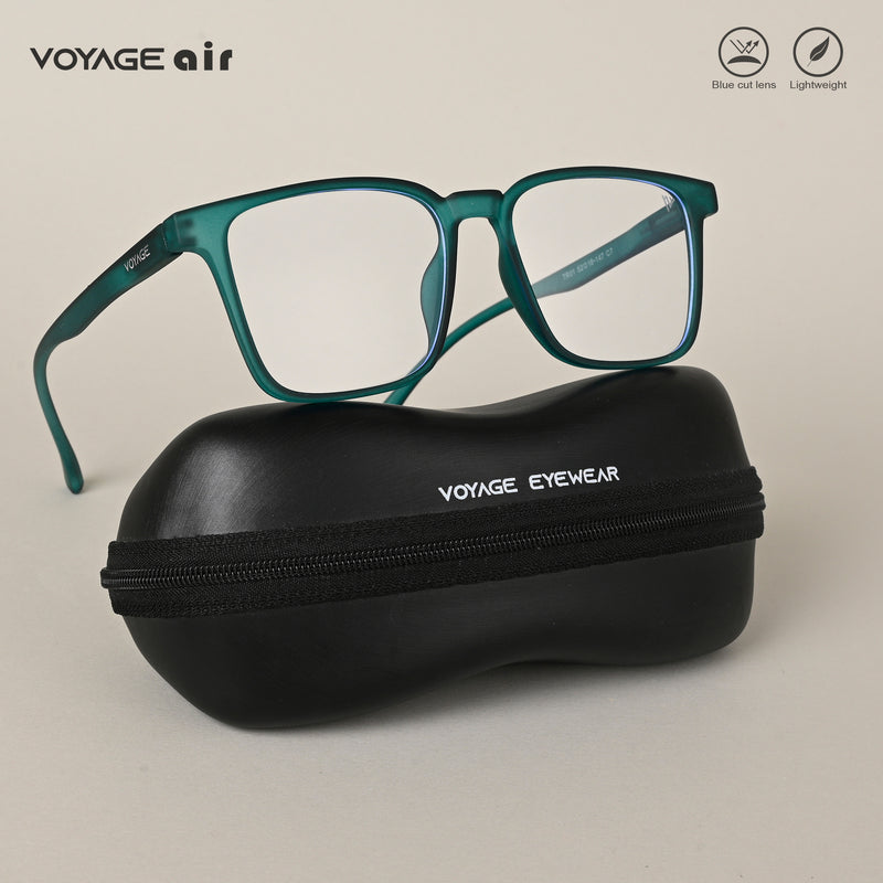 Voyage Air Green Square Eyeglasses for Men & Women (TR01MG4528-C3)