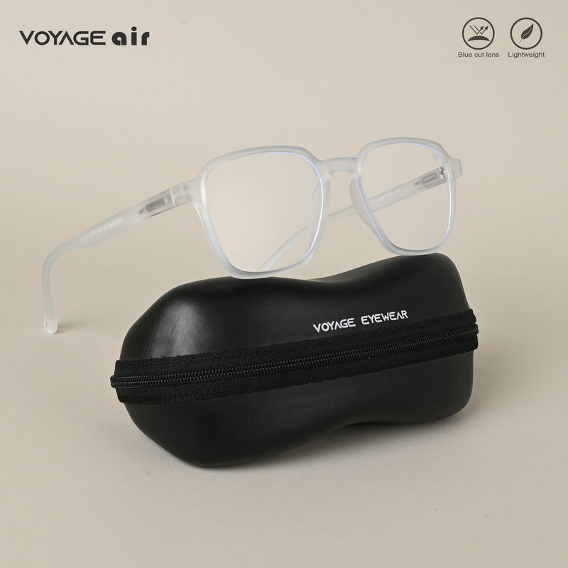 Voyage Air Light Blue Square Eyeglasses for Men & Women (TR02MG4541-C6)