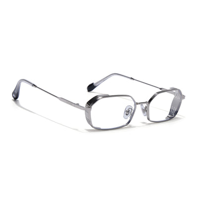 MAJOR | Silver Hexagonal Eyeglasses | Clear Lens - FMG8699