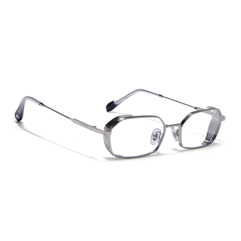 MAJOR | Silver Hexagonal Eyeglasses | Clear Lens - FMG8699