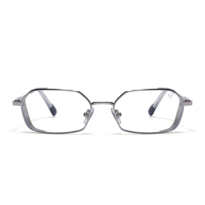 MAJOR | Silver Hexagonal Eyeglasses | Clear Lens - FMG8699