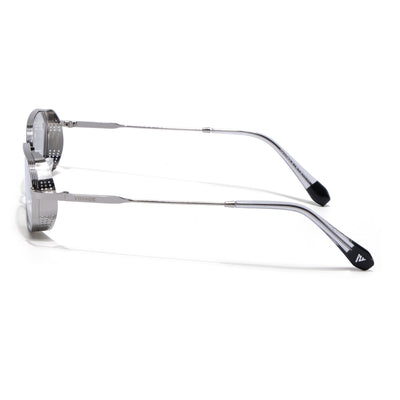 MAJOR | Silver Hexagonal Eyeglasses | Clear Lens - FMG8699