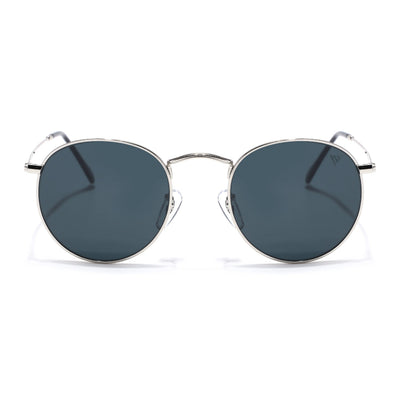 Malana | Black Round Sunglasses | Silver Frame - MG7560