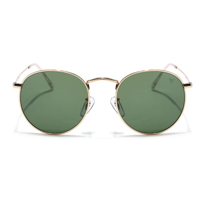 Malana | Olive Round Sunglasses | Golden Frame - MG7563