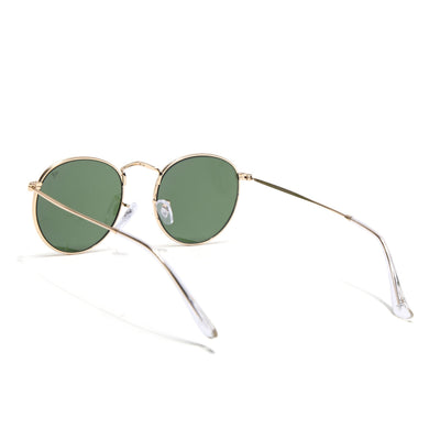 Malana | Olive Round Sunglasses | Golden Frame - MG7563