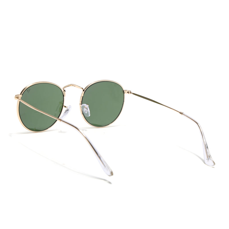 Malana | Olive Round Sunglasses | Golden Frame - MG7563