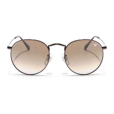 Malana | Brown & Clear Round Sunglasses | Brown Frame - MG7564