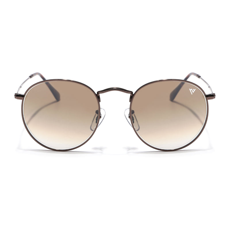 Malana | Brown & Clear Round Sunglasses | Brown Frame - MG7564