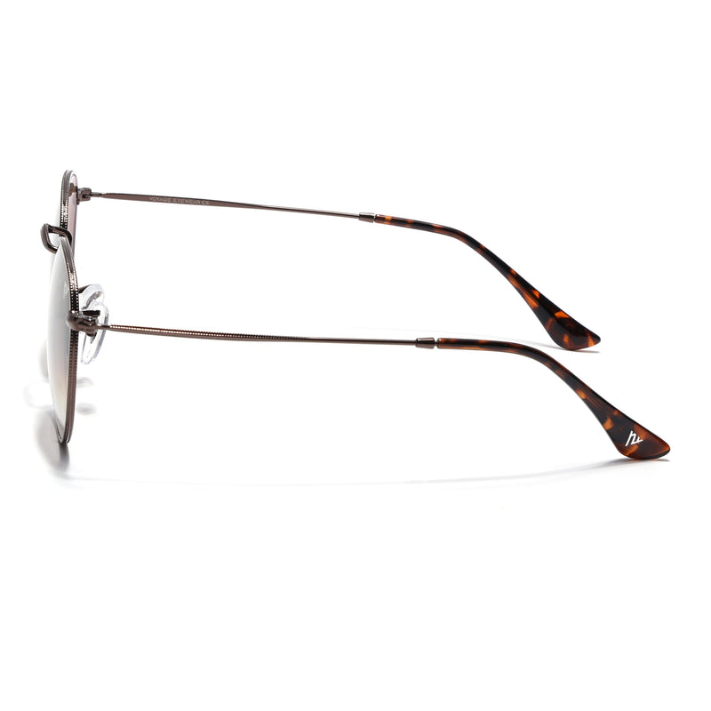 Malana | Brown & Clear Round Sunglasses | Brown Frame - MG7564