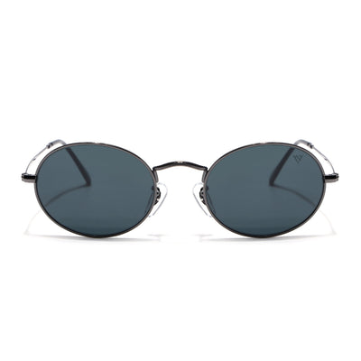 Malana | Black Oval Sunglasses | Grey Frame - MG7547