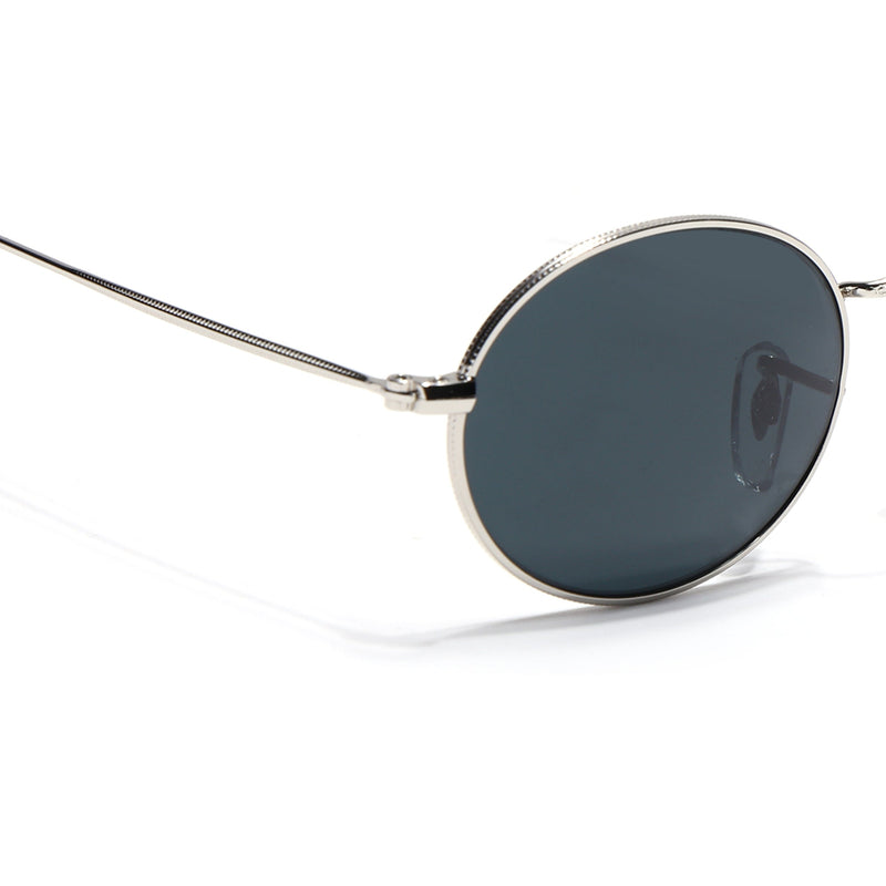 Malana | Black Oval Sunglasses | Silver Frame - MG7548