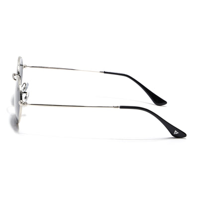 Malana | Black Oval Sunglasses | Silver Frame - MG7548