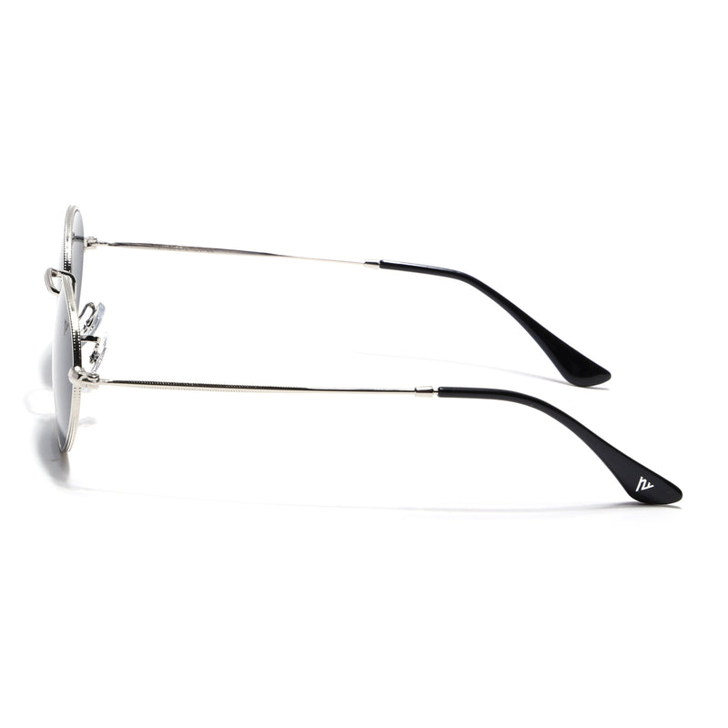 Malana | Black Oval Sunglasses | Silver Frame - MG7548