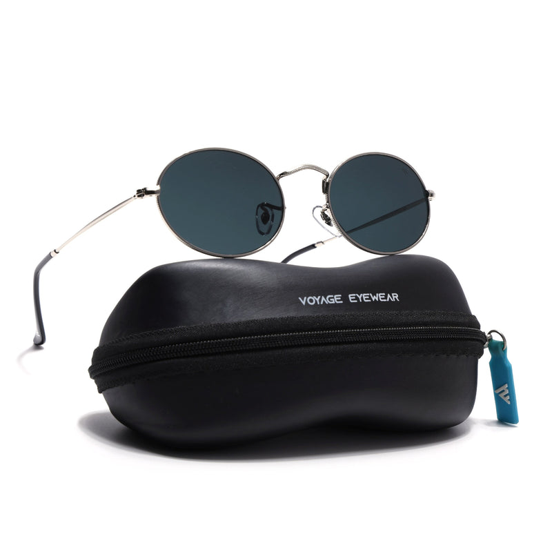 Malana | Black Oval Sunglasses | Silver Frame - MG7548