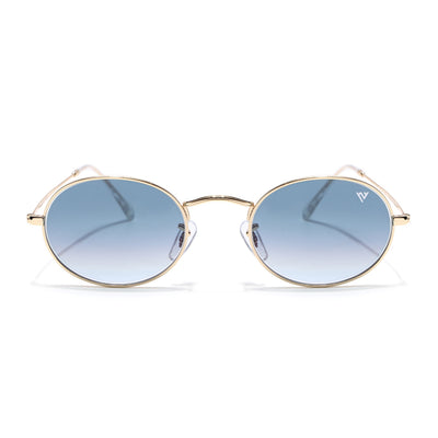 Malana | Grey & Clear Oval Sunglasses | Golden Frame - MG7550