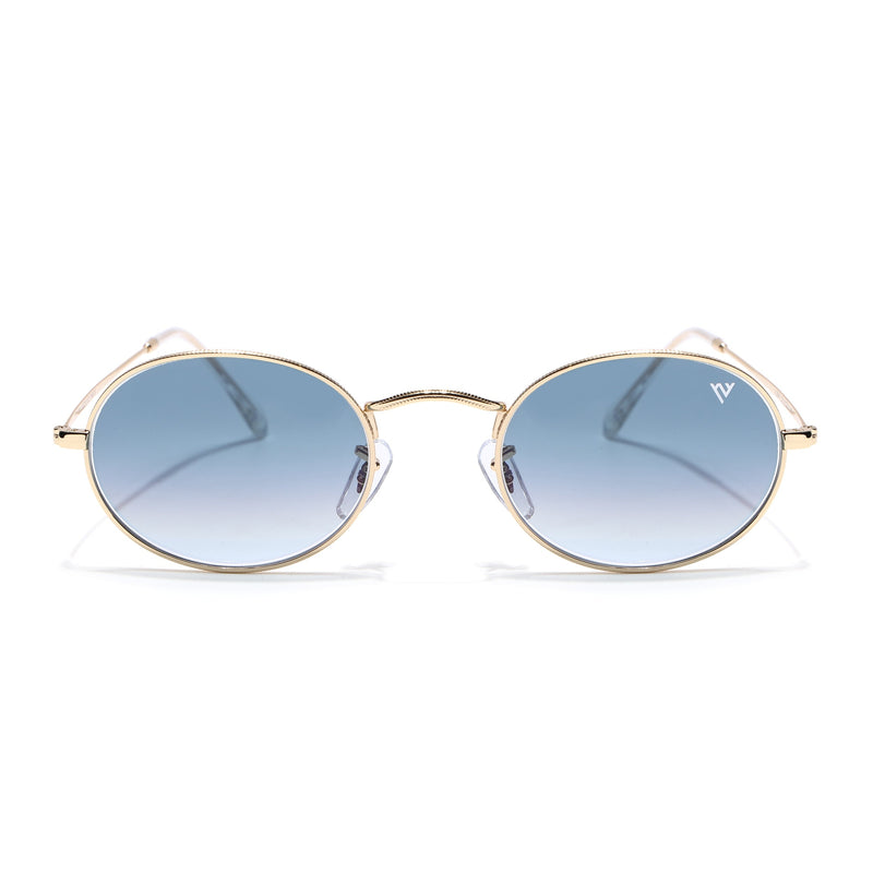 Malana | Grey & Clear Oval Sunglasses | Golden Frame - MG7550
