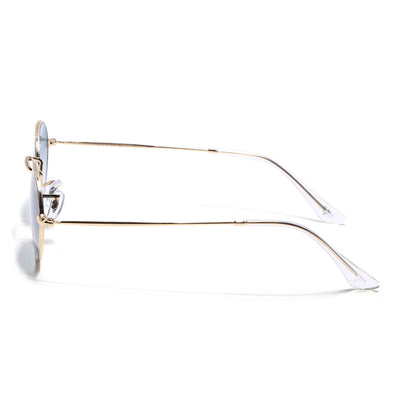 Malana | Grey & Clear Oval Sunglasses | Golden Frame - MG7550