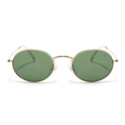 Malana | Olive Oval Sunglasses | Golden Frame - MG7551