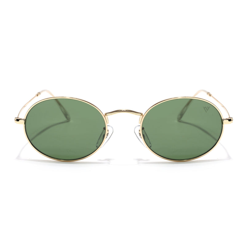 Malana | Olive Oval Sunglasses | Golden Frame - MG7551