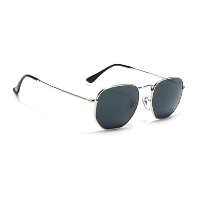 Malana | Black Round Sunglasses  | Silver Frame - MG7572