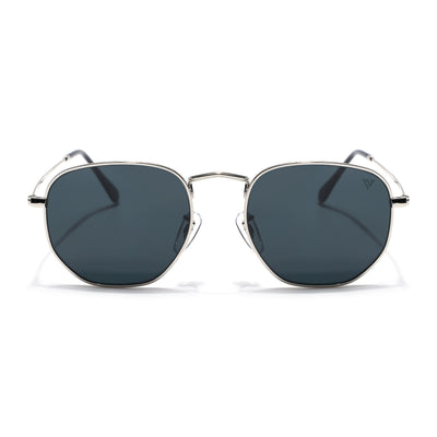 Malana | Black Round Sunglasses  | Silver Frame - MG7572