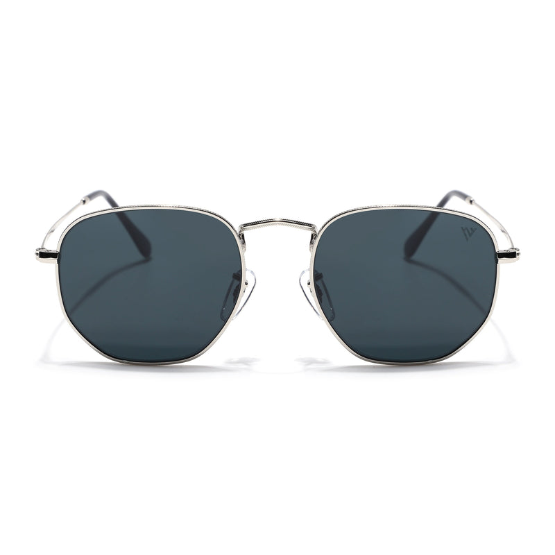 Malana | Black Round Sunglasses  | Silver Frame - MG7572