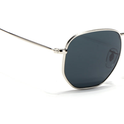 Malana | Black Round Sunglasses  | Silver Frame - MG7572