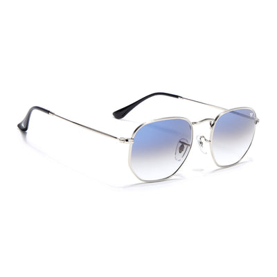 Malana | Blue & Clear Round Sunglasses | Silver Frame - MG7573