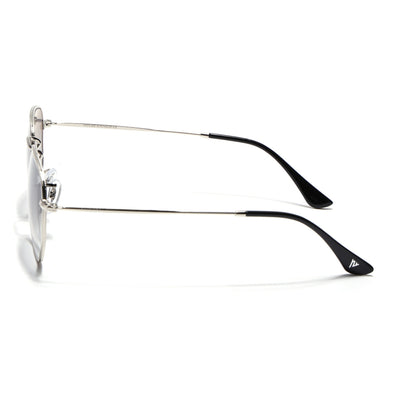 Malana | Blue & Clear Round Sunglasses | Silver Frame - MG7573