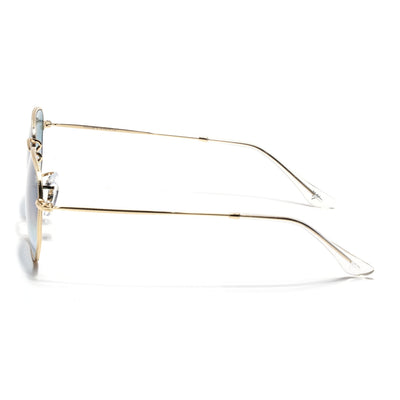 Malana | Grey & Clear Round Sunglasses | Golden Frame - MG7574
