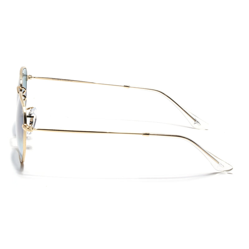 Malana | Grey & Clear Round Sunglasses | Golden Frame - MG7574