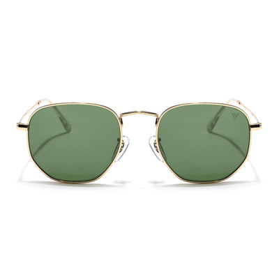 Malana | Olive Round Sunglasses | Golden Frame - MG7575