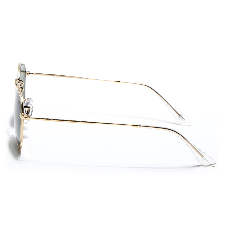 Malana | Olive Round Sunglasses | Golden Frame - MG7575