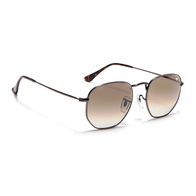 Malana |  Brown & Clear Round Sunglasses | Brown Frame - MG7576
